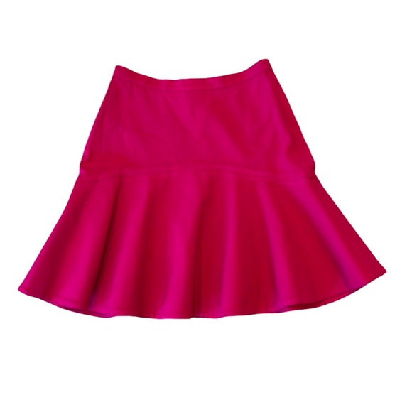 Misha Nonoo Fuchsia Pink Wool Crepe Flounce Ruffle A-Line Skirt - 2 - Picture 2 of 11